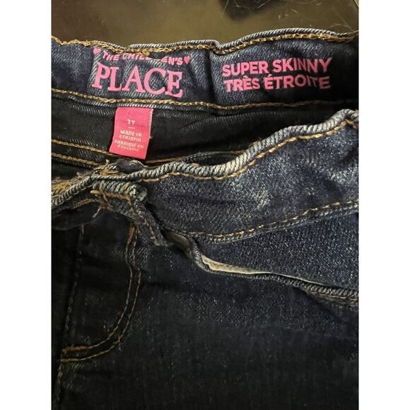 🍁 The Childrens Place Girls Jeans Size 3t Super Skinny Stretch Denim Blue DDB-A - Picture 5 of 6